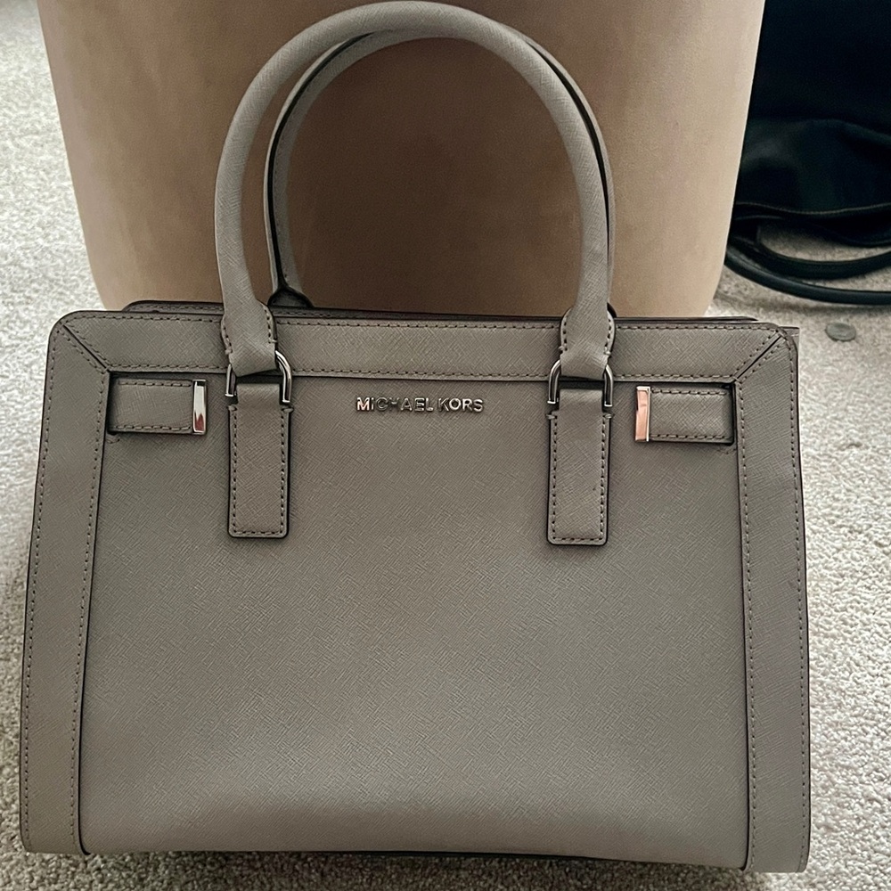 Michael Kors Grey Taupe Satchel Bag